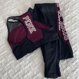 Pink Victoria secret workout set